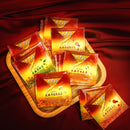 Many tea bags of Wisconsin American Ginseng Assorted Root Tea in a tray.