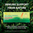 Immune support from nature. Support your body's natural defenses with this *ancient herbal remedy. *This statement has not been evaluated by the Food and Drug Administration. This product is not intended to diagnose, treat, cure, or prevent any disease. A box of Panax Ginseng Extract on a bushes.