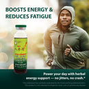 Boosts energy & reduces fatigue. Power   your day with herbal energy support - no jitters, no crash.* *This statement has not been evaluated by the Food and Drug Administration. This product is not intended to diagnose, treat, cure, or prevent any disease. A bottle of Panax Ginseng Extract next to a running person.